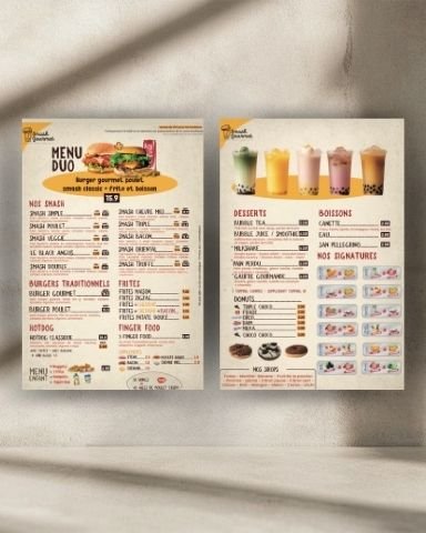 Smash Gourmet — Menu Print & TV